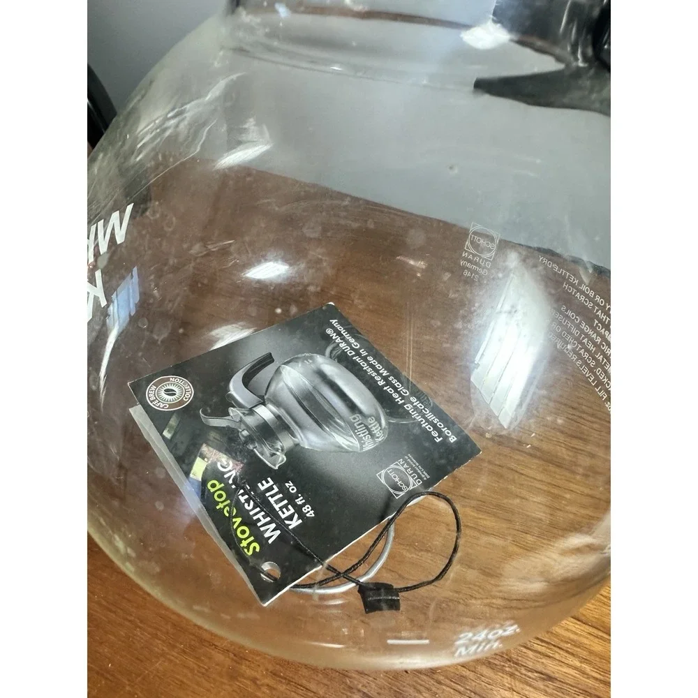 Cafe Brew Collection Schott Duran Glass‎ Whistling Stovetop Kettle